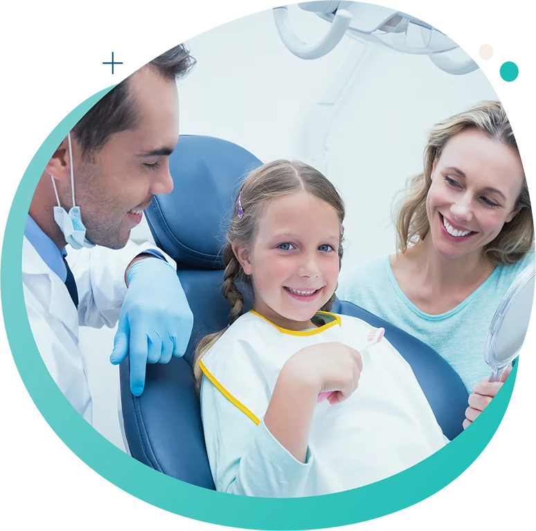 Child having a dental checkup