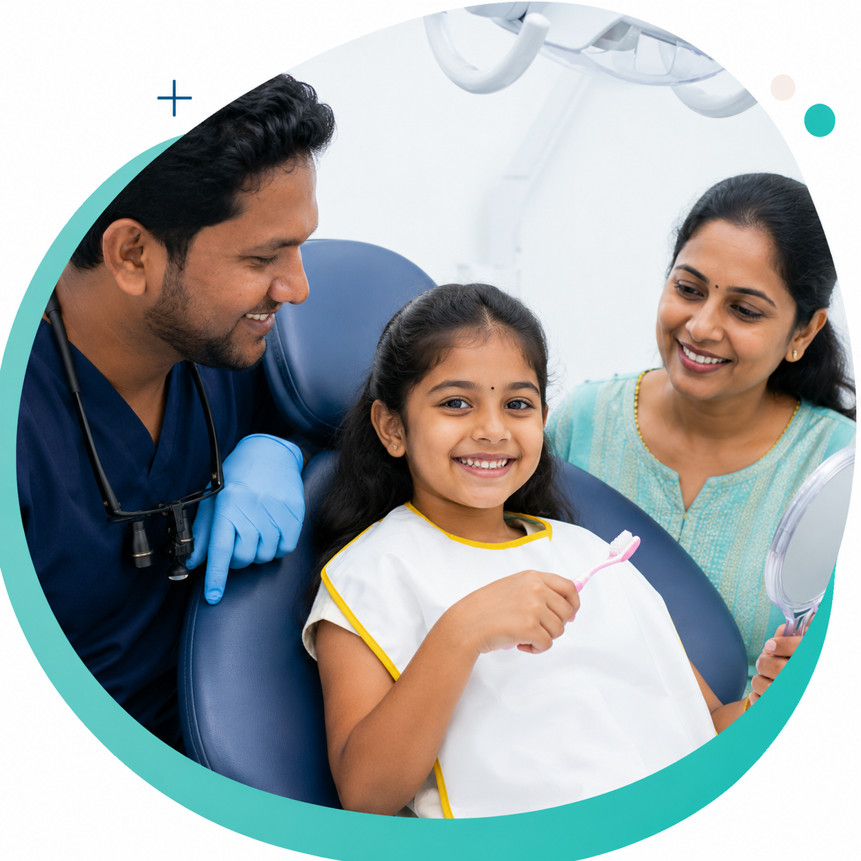Child having a dental checkup